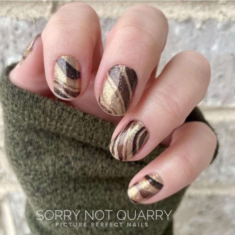 Color Street Sorry Not Quarry Nail Strips, Glitter, Earthy, Metallic, Stone